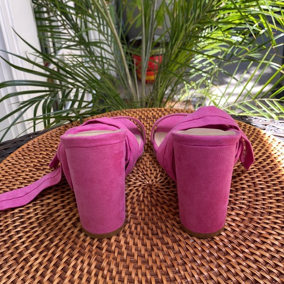 Lace up Pink Block Heels - Picture 3 of 4